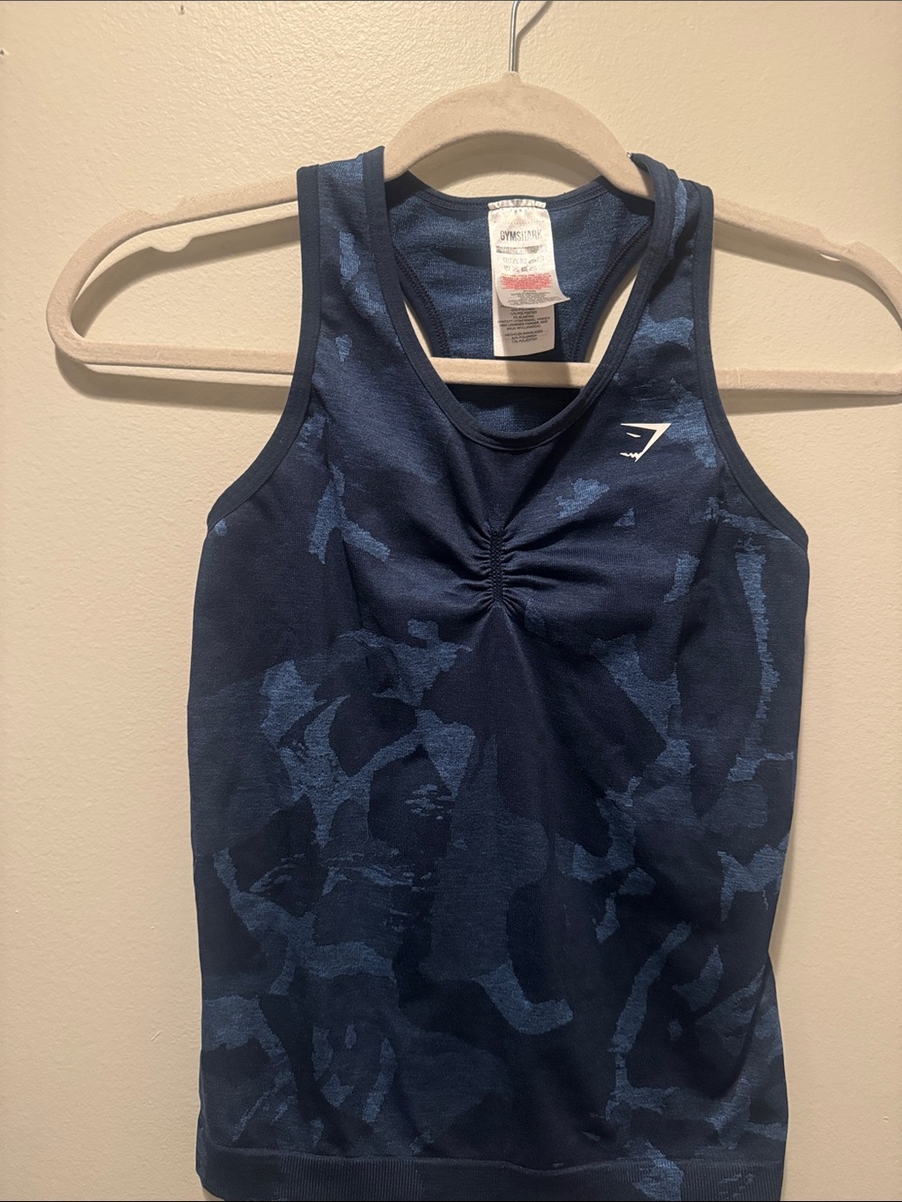 Gymshark Dark Blue Camo Racerback Tank Top